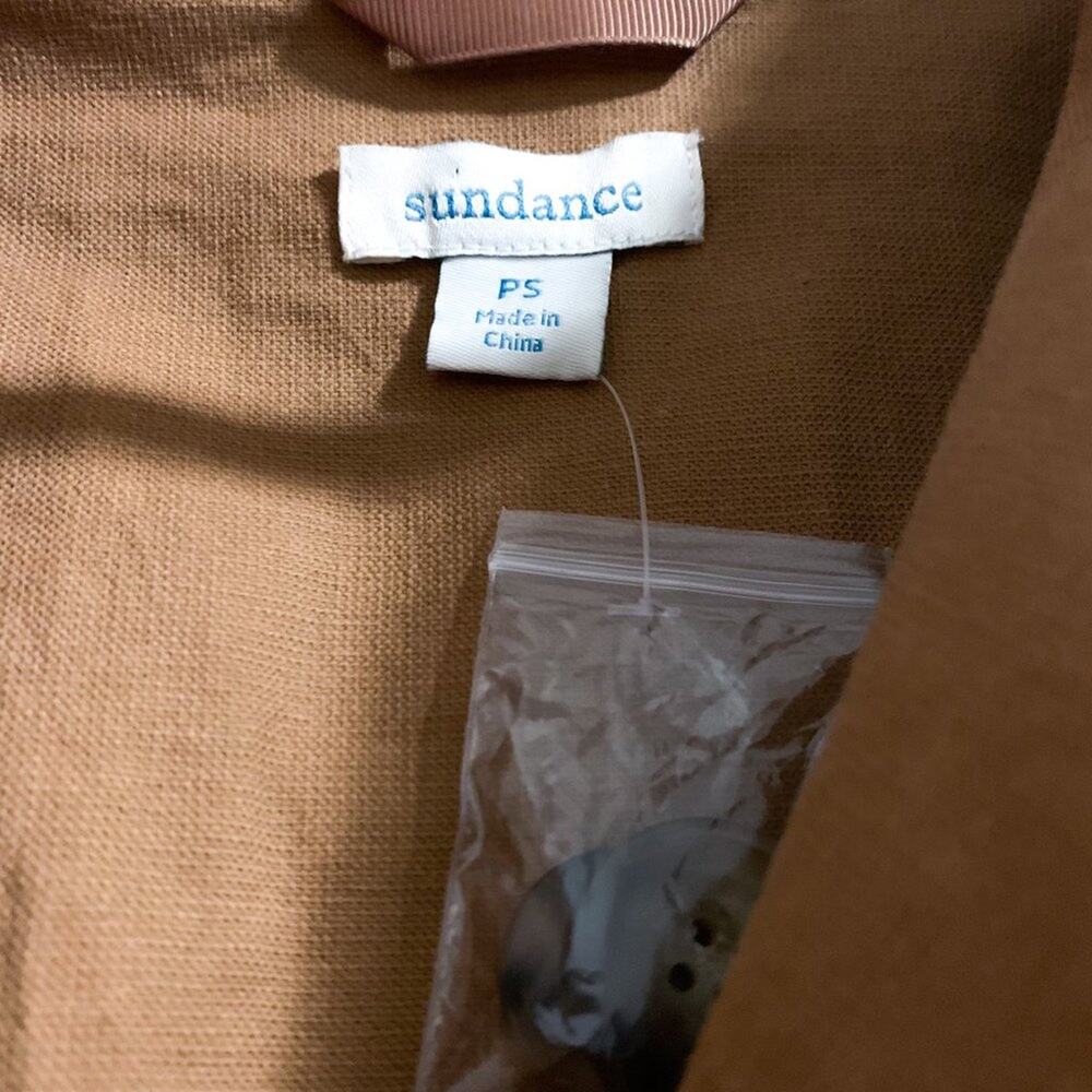 Sundance NEW Journeyer Belted Linen Blend Short Trench Coat Jacket Brown Size PS - Picture 10 of 12